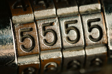 Close up combination padlock with number pattern