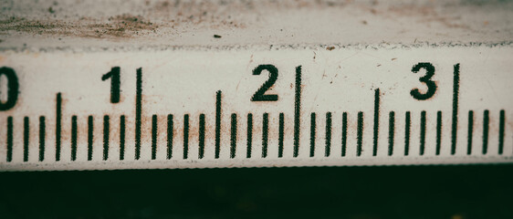Close up of a metric measure, detail shot