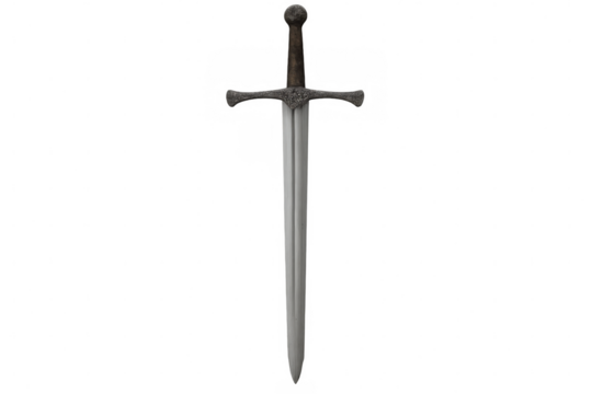 Classic medieval sword isolated on transparent background, perfect for fantasy or historical projects - Powered by Adobe