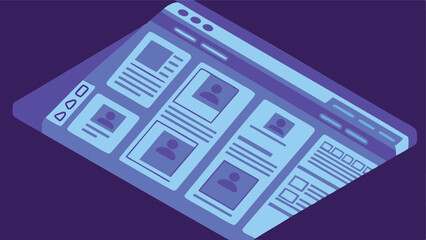 Online resume editor with layered section previews