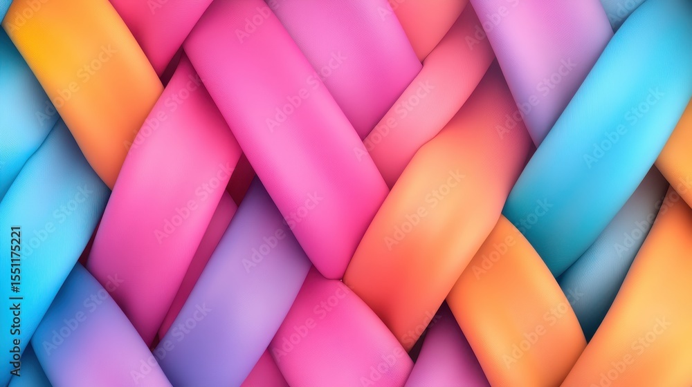 Aufkleber a vibrant woven textile pattern features an array of soft colors and textures, creating a visually s
