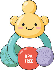 Cheerful Baby Rattle Toy with BPA Free Label