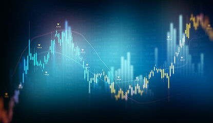 Stock market investment trading graph growth.Investment finance chart,stock market business and exchange financial growth graph.	
