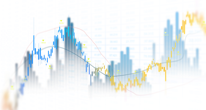 Transparent or png stock market investment trading graph growth.Trade business analytics graph and financial chart.	
