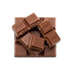 Fototapeta premium Whole Milk Chocolate Bar with Loose Squares - Sweet Indulgence