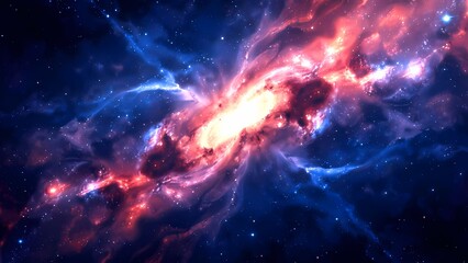 Fototapeta premium Vibrant Cosmic Nebula Background with Stars.