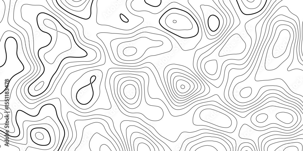 Poster clean light contour line background in abstract white topographic map vector style.
