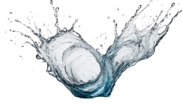 Fresh abstract blue water splash on white background