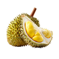 Obraz premium Exotic Durian Fruit Spiky Exterior, Creamy Yellow Interior