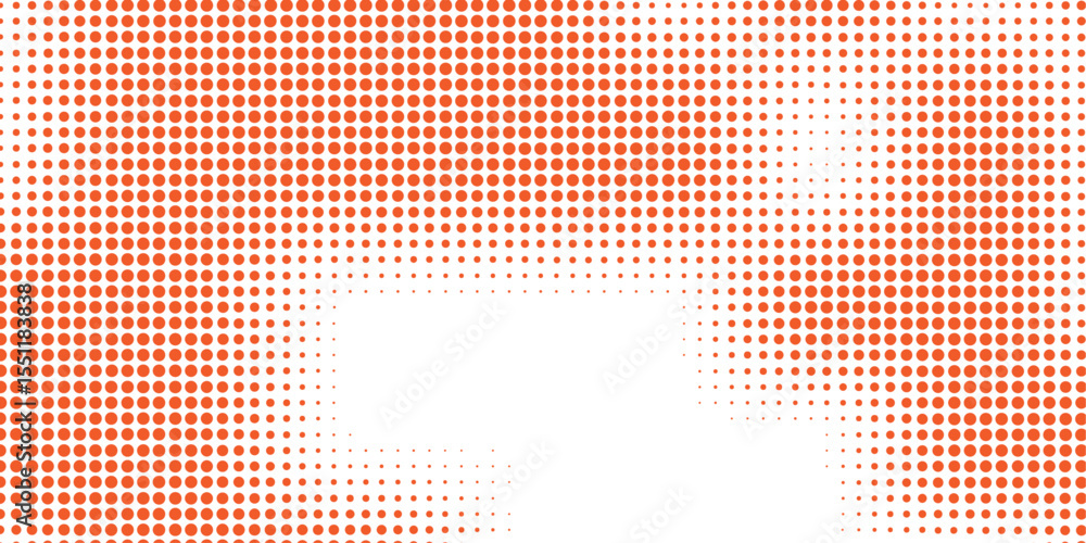 Aufkleber retro faded halftone dot texture background in warm orange gradient style vector.