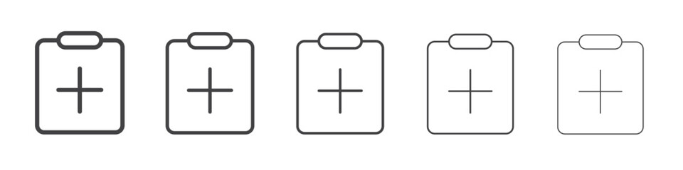 Add clipboard icon outline ilustration vector symbol