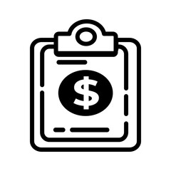 An Isolated Clipboard Icon Displays A Dollar Coin Ideal For A Money Tracker Application Design