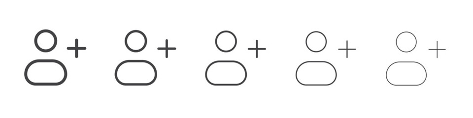 Fototapeta premium Add user icon outline ilustration vector symbol