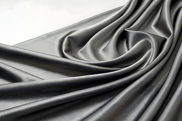 Obraz premium Gunmetal gray fabric flowing with soft shadows and smooth texture