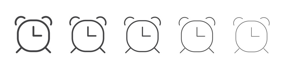 Alarm clock icon outline ilustration vector symbol