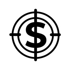 Dollar Sign Centered In A Target Symbol Suggests Focus And Financial Goal Achievement Icon Style