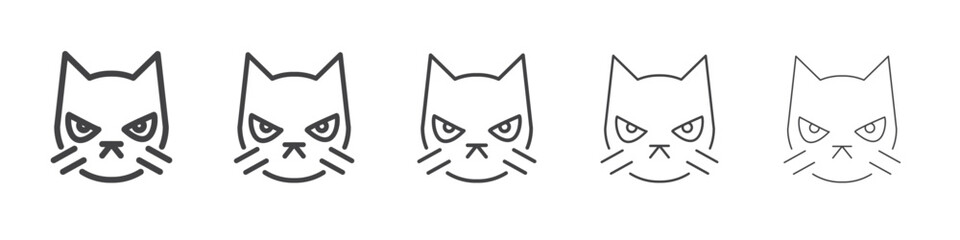 Angry cat icon outline ilustration vector symbol