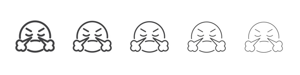 Angry face icon outline ilustration vector symbol