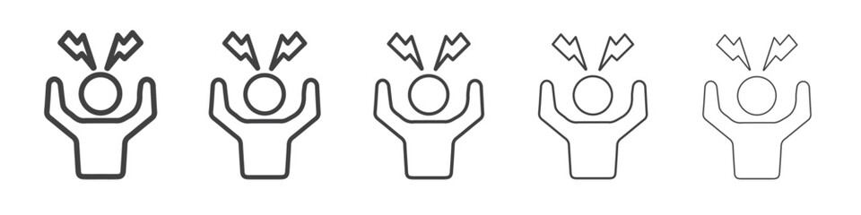 Angry person icon outline ilustration vector symbol