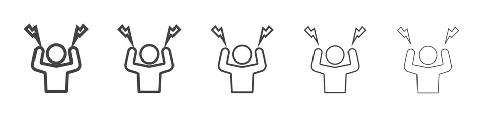 Angry person icon outline ilustration vector symbol