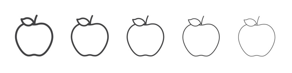 Apple icon outline ilustration vector symbol