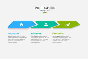 Business infographics template. timeline with 3 steps, options. can be used for workflow diagram, info chart, web design. vector illustration.