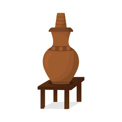 Clay earthen, village water vessels or glass vector illustration
