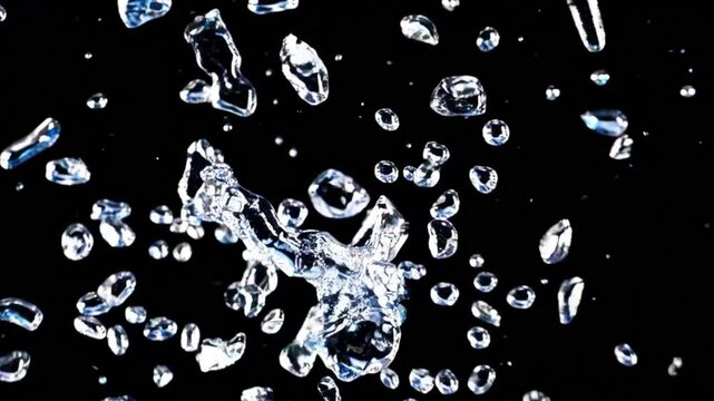 Dramatic Water Droplets Exploding in Slow Motion with Sharp Details video Background