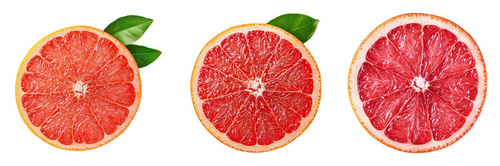 Freshly sliced grapefruit showcasing vibrant red interiors