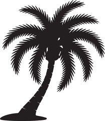 Silhouette of a Palm Tree Tropical Paradise Illustration