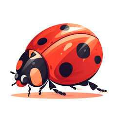Obraz premium Vibrant Ladybug Close.up. A Detailed Illustration of a Red Ladybug with Black Spots