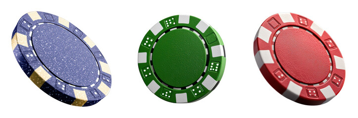 Naklejka premium Colorful casino poker chips on a black background