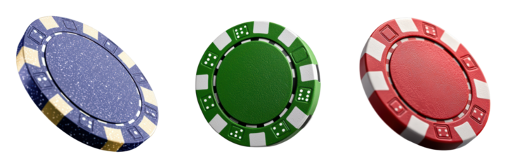 Colorful casino poker chips on a black background