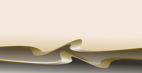 composition of empty space with soft colors and abstract geometric curved lines in golden brown as background inspiration