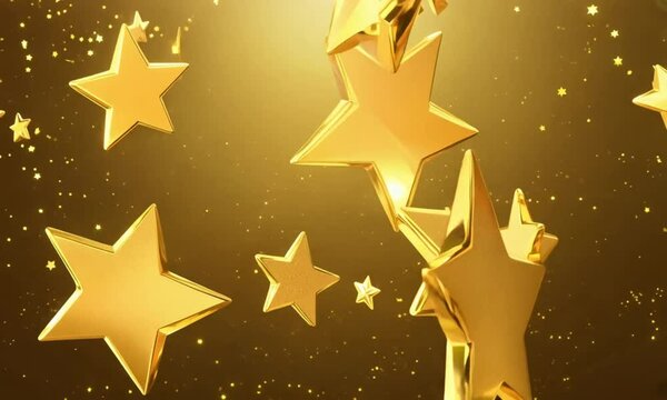 Golden Stars Animation: Celebration, Awards, and Festive Background Loop