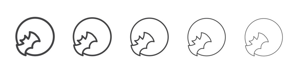Bat moon icon outline ilustration vector symbol