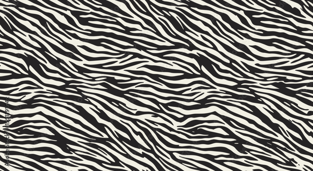 Poster seamless zebra stripe pattern in black and white for backgrounds and design