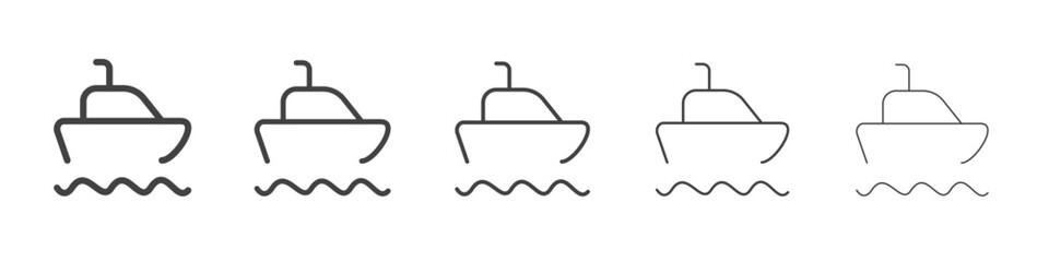 Boat icon outline ilustration vector symbol