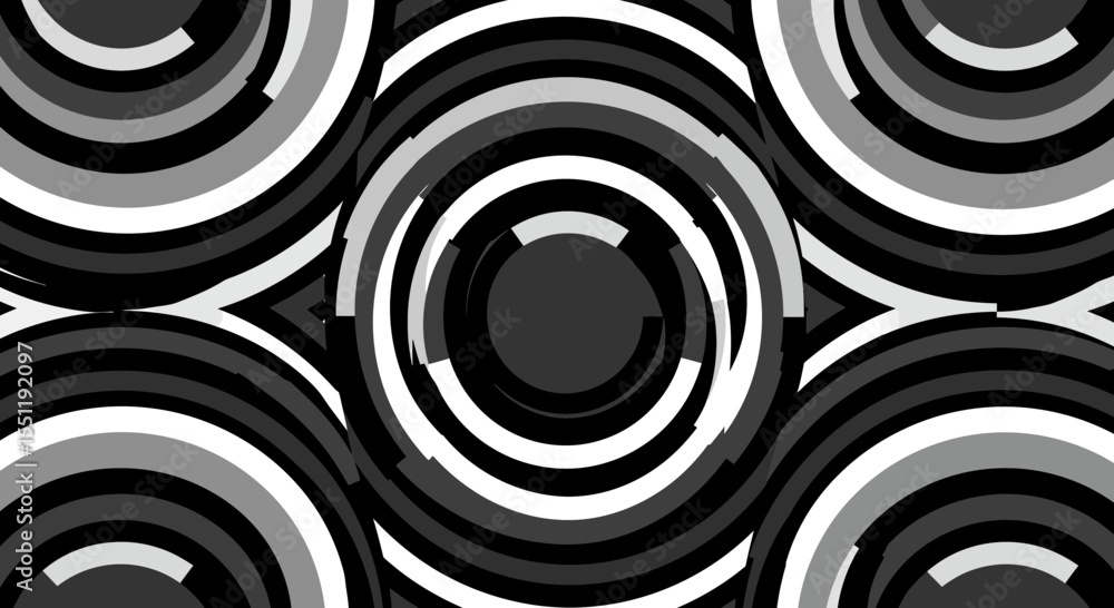 Poster dynamic monochrome circle pattern creating a mesmerizing abstract artwork