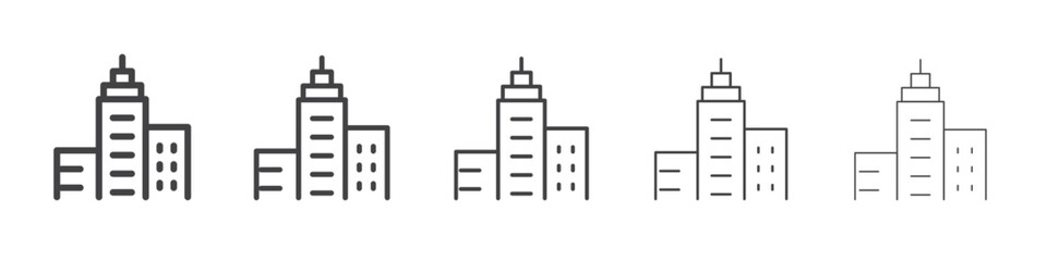 Buildings icon outline ilustration vector symbol