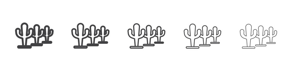 Cactus icon outline ilustration vector symbol