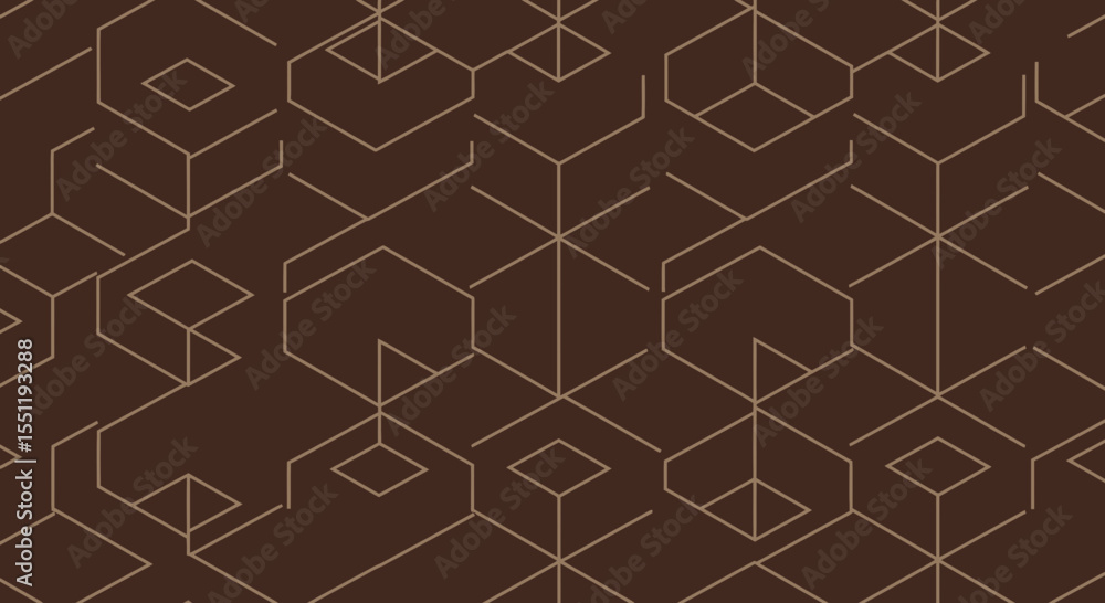 Poster geometric abstract pattern featuring lines and shapes in neutral and brown tones