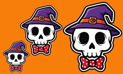 Halloween Skull Character sticker Set, perfect for spooky seasonal and Halloween designs sticker	