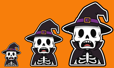 Halloween Skull Character sticker Set, perfect for spooky seasonal and Halloween designs sticker	