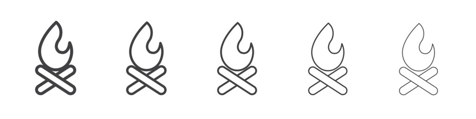 Campfire icon outline ilustration vector symbol