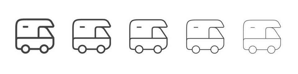 Camping van icon outline ilustration vector symbol