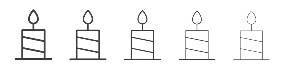 Candle icon outline ilustration vector symbol