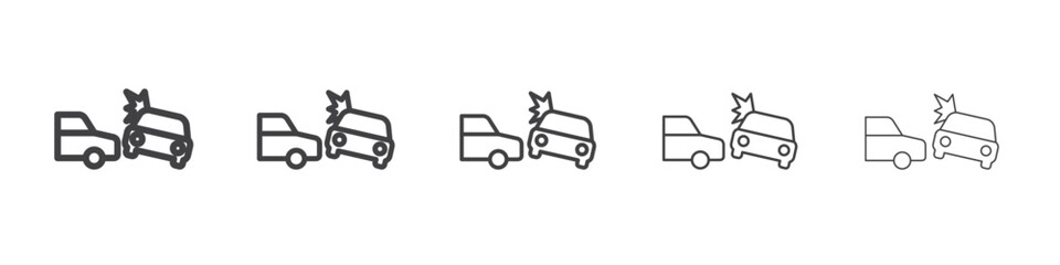 car side crash icon outline ilustration vector symbol