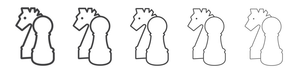 Chess icon outline ilustration vector symbol