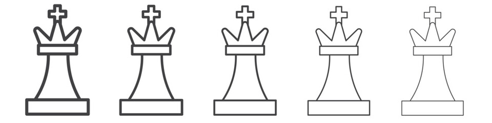 Chess king icon outline ilustration vector symbol